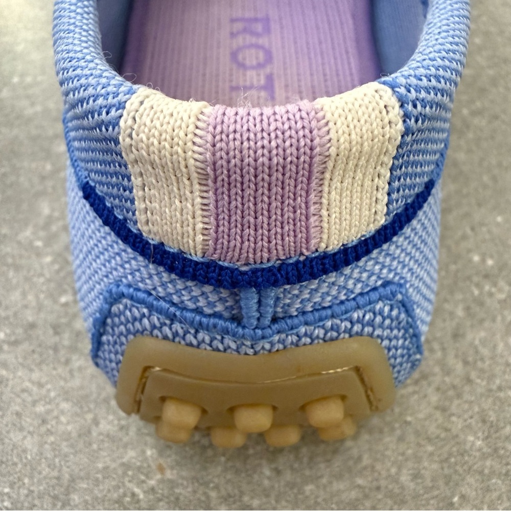 Rothy's The Driver Sky Slip On Loafer Blue Lavender Heel Stripe Size 7.5 - Picture 7 of 13